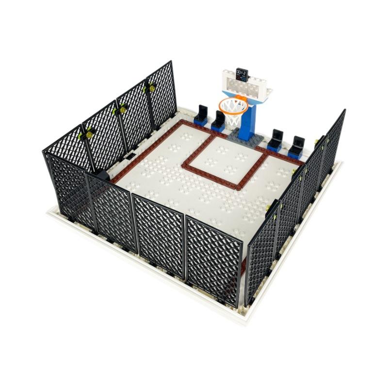 Sports Campus Basketball Jt023 Children'S Assembly Small Particle Building Block Toy Baseplate Accessories