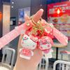 Anime Cartoon Cute Cherry Blossom Season Keychain Creative Pink Hello Kitty Doll Schoolbag Small Gift Pendant