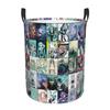 Dance Electronic J-Pop H-Hatsune M-Miku Laundry Basket Collapsible Vocaloid Utaite Anime Clothes Hamper Storage Bin for Bathroom