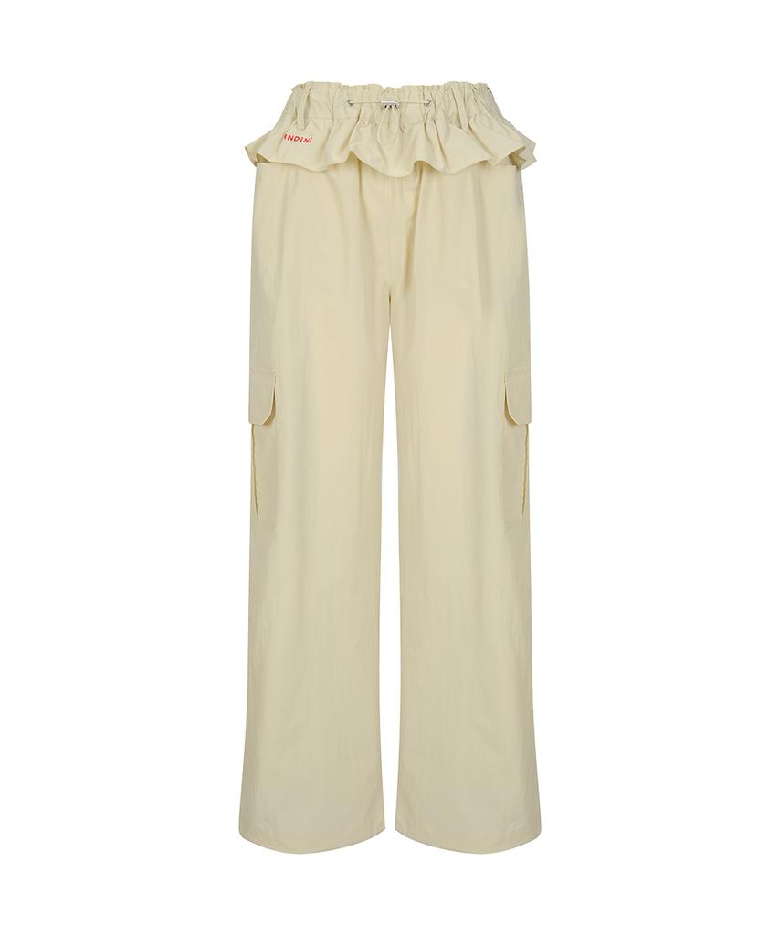 KANDINI Beige Wind Ruffle Pocket Pants