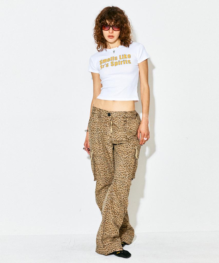 Haitaideupeulaengki Lightweight Coated Cargo Pants Leopard