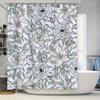 Vintage Floral Shower Curtain Modern Bathroom Decor Pink White Green Flower Pattern Fabric Waterproof Bath Mat Cover Size Custom