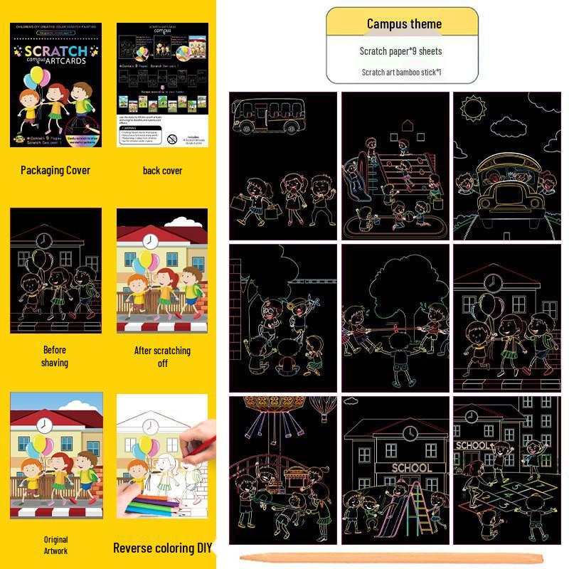 Children's Scratch Art Fun Creative DIY Doodle Painting Book - Perfect Gift for Kids