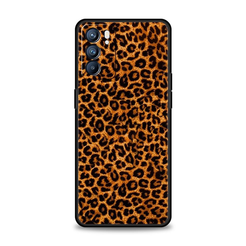 Tiger Leopard Muster Blume Hülle Für Oppo Find X6 X5 A54 A53 A52 A9 2020 A15 A95 A17 A76 A74 A57 Reno7 Reno6 Pro Plus 5G Abdeckung