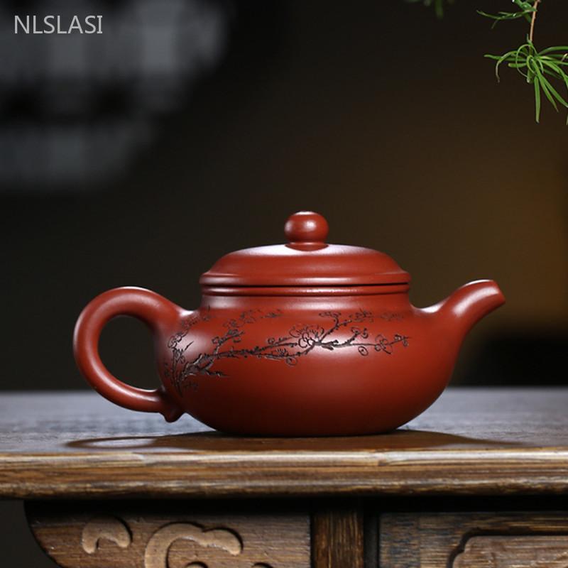 250m Chinese Yixing Purple Clay Teapot Handmade Dahongpao Beauty Pot Customized Home Filter Tea Infuser Tea Ceremony Accessories