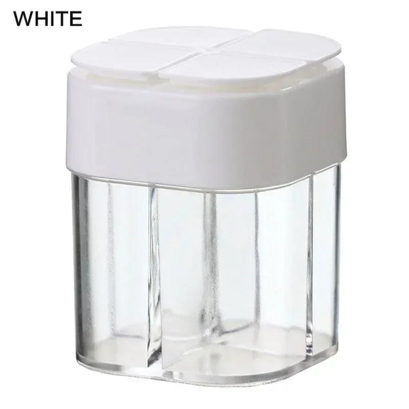 Kitchen Multifuction 4 In1 Spice Salt Pepper Shakers Transparent Seasoning Jar Can Peppers Bottle Condiment Kitchen Gadgets