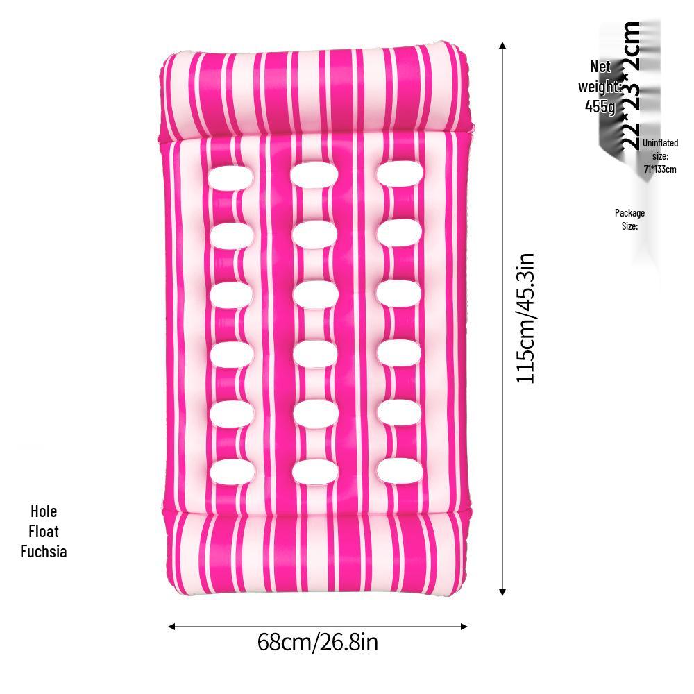 Foldable Striped Pool Hammock: New Style Inflatable Float & Mesh Recliner