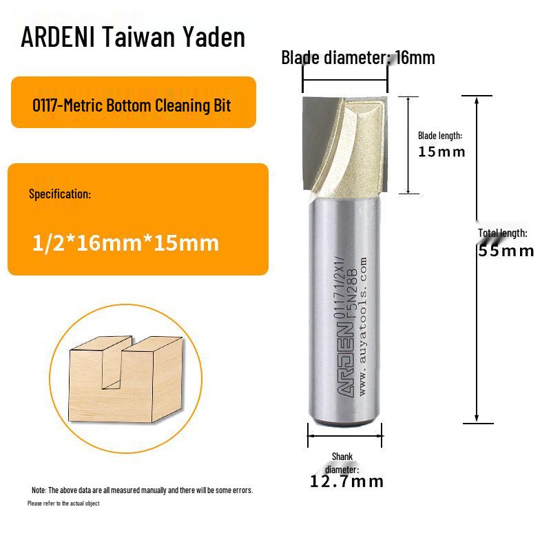 Yaden Metric Flat Bottom Woodworking Cutter: Slotting, Rebating, Milling, Trimming, Engraving, & Router.