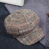 Milliner Maug Beret Vintage Plaid Octagonal Hat British Vintage Painter Hat Fashion