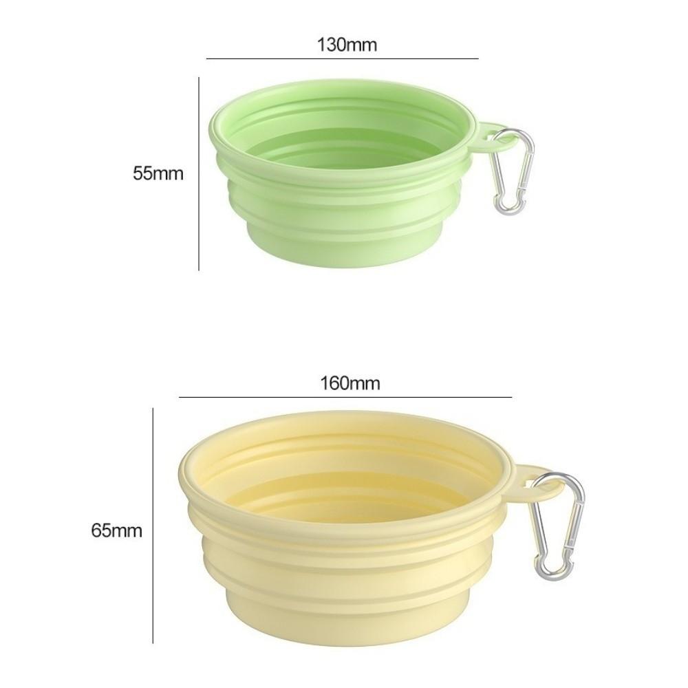 Collapsible Pet Dog Food Water Bowl with Carabiner Pet Accessories Folding Supplies Dishes Silicone Cats Pet Folding Bowl