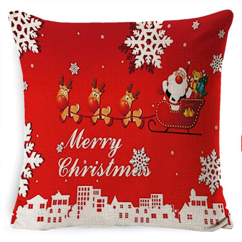 Federa Cuscino di Natale Fiocco di Neve Alce Albero di Natale Stampa Federa Cuscino Stile Nordico