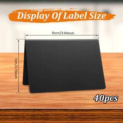 40Pcs Mini Chalkboard Signs Double Sided Erasable Blackboard Message Labels V-shaped Price Display Signs for Party Buffet Store