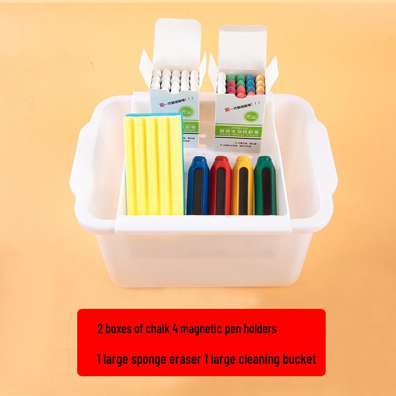Set di Gessetti Colorati e Penne per Lavagna a Base d'Acqua e Pellicola Murale – Senza Polvere, Solubili in Acqua, Sicuri per Insegnanti e Bambini.