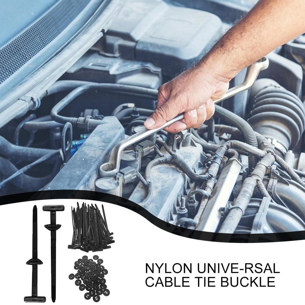 Cable Tie Buckle 100pcs Cable Ties Tool Fasteners UV-Resistant Nylon Buckle Heavy Duty Multipurpose Fastener For Home Car repair