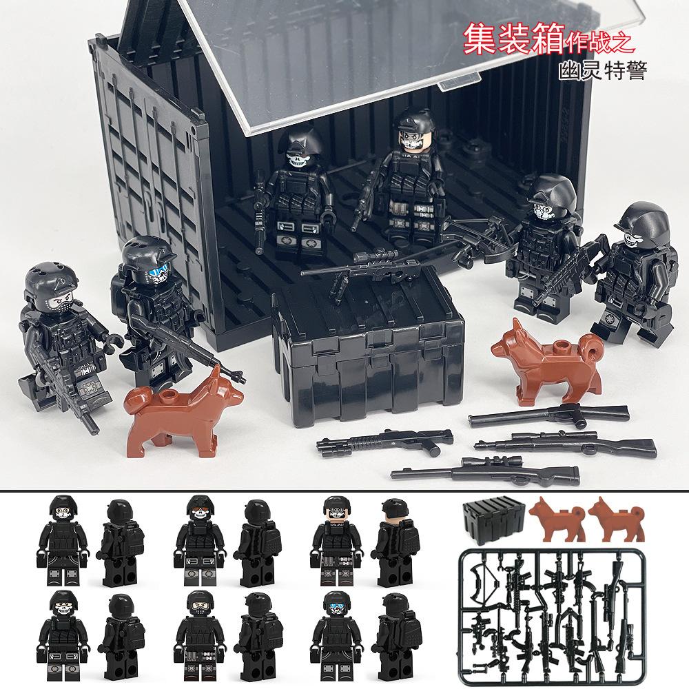 

Контейнер Боевой Военный Строительный Блок Набор Мелкие Частицы Мозаика Полицейская Кукла Игрушечная Сумка Mannequin with a height of about 4.5cm.