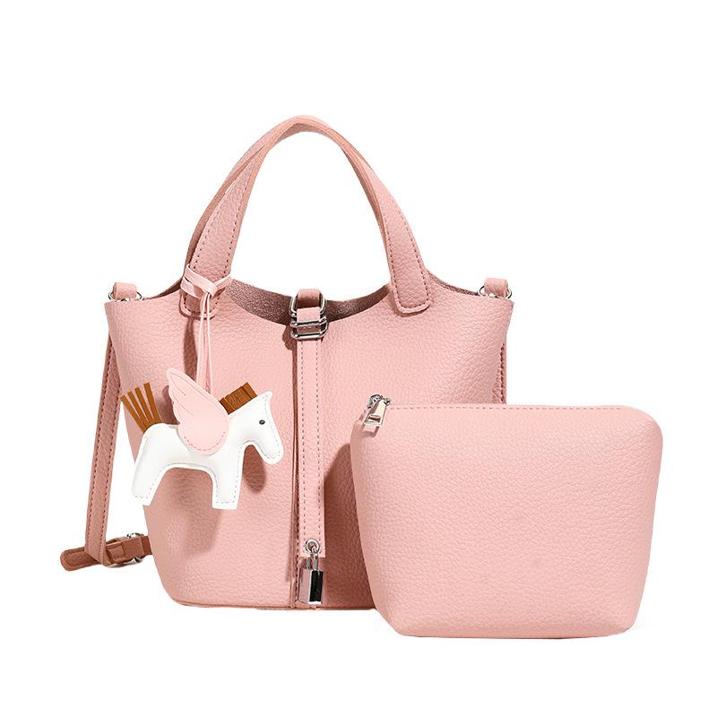 High sense women's versatile new fashion handbag bag simple casual bucket trendy messenger bag