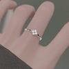 High-End 925 Silver Plated Flower Ring - Light Luxury Open Design for Women