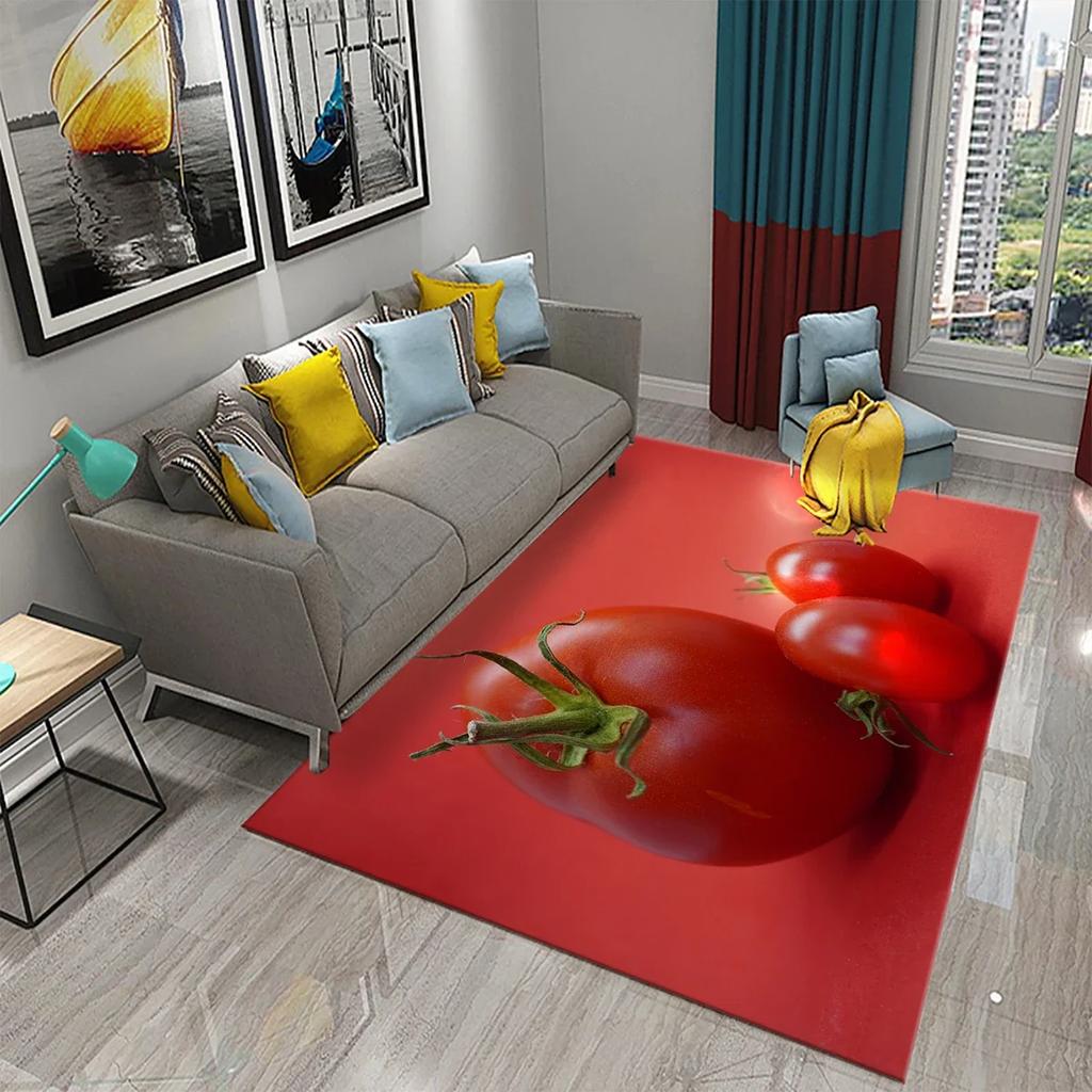 Vegetable Carpet Green Healthy Food Rug Colorful Printed Rectangle Area Rugs Yoga Mats Bedroom Living Room Decor Soft Door Mat