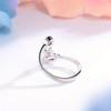 Söt ko Öppningsringar med Hjärta Cubic Zirkonia för Kvinnor Rosa Ko Djur Fingeraccessoar Dagligt Slitage Statement Smycke