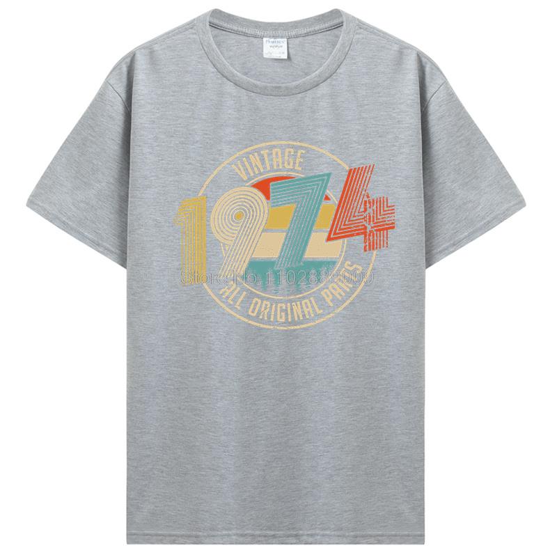 Vintage 1974 1962 1974 1982 All Original Parts Birthday Gifts Men T-Shirt Funny Tees Cotton T Shirt  Harajuku Streetwear