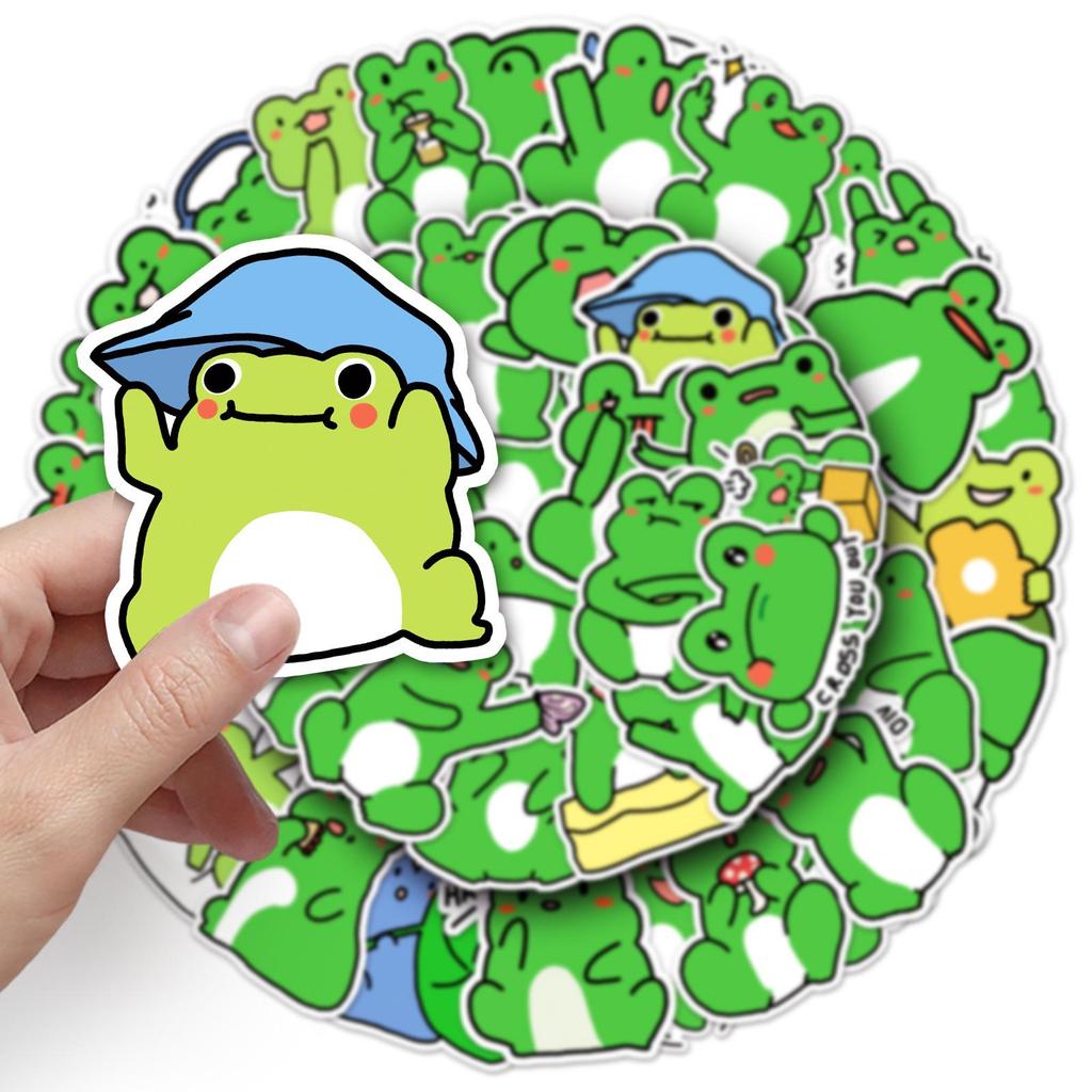 50 Cartoon Frog Graffiti Stickers for DIY Phone Cases & Suitcases
