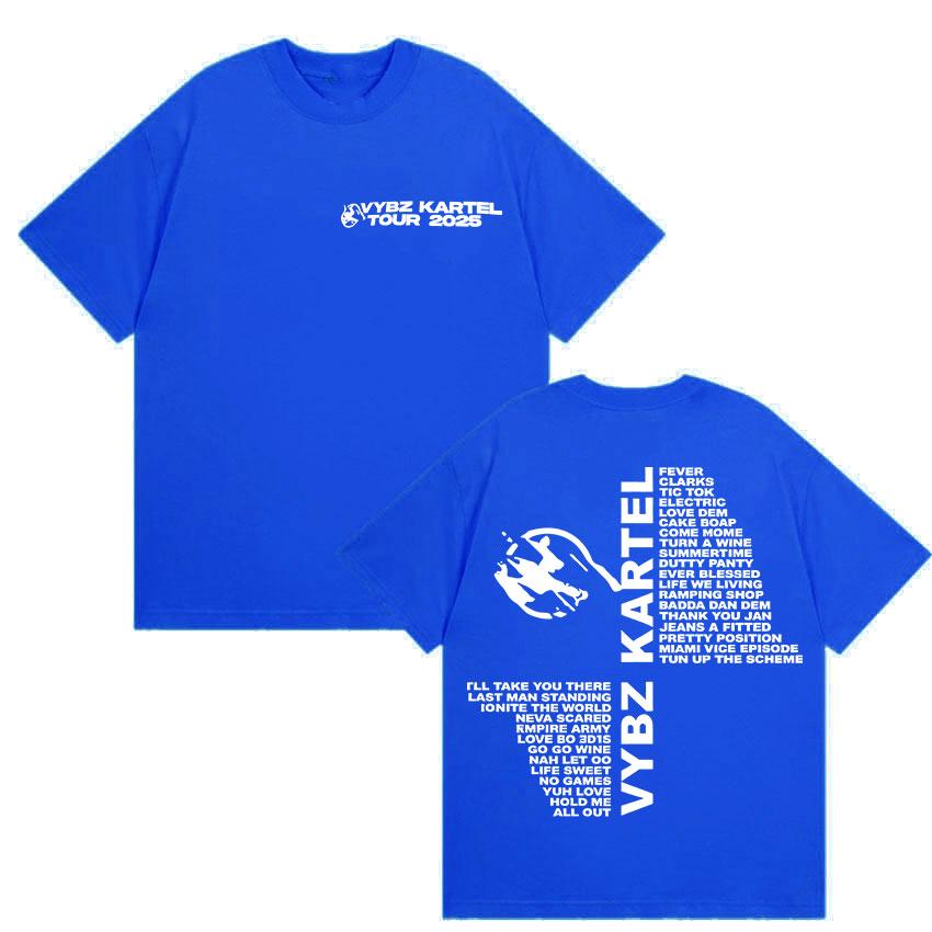 Rapper Vybz Kartel Tour 2025 New Album T Shirts Mens Women Fashion Harajuku T-shirt Casual Hot Sale Short Sleeve Tees Streetwear