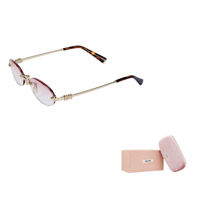 Miu Miu Gradient Design Oval Sunglasses Unisex sunglasses Gold SMUA54_EZVN_FE70O_C_051