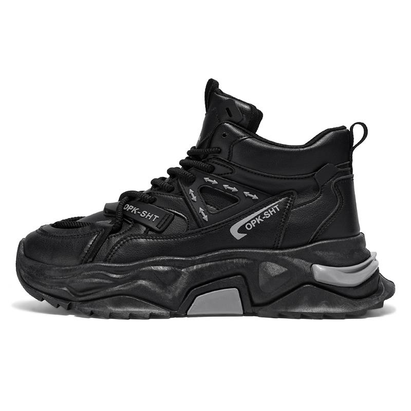 Trendy Men'S Sport Shoes For Casual Wear Men'S High Top Thick Soled Shoes Comfortable And Durable Waterproof Shoes