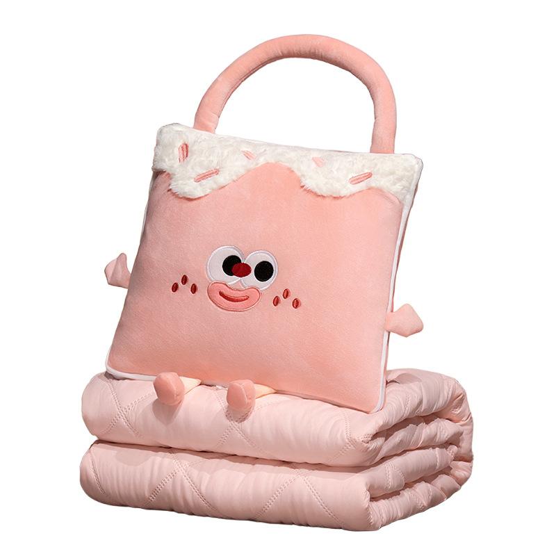 Dopamine Dual-Purpose Throw Pillow Quilt Portable Foldable Air Conditioner Quilt Office Lunch Break Sleeping Pillow Small Quilt Cover Quilt