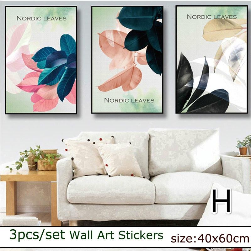 3pcs/set  Self-adhesive Decorative Wall Stickers Picture Warm Poster Home Layout Background Wallpape