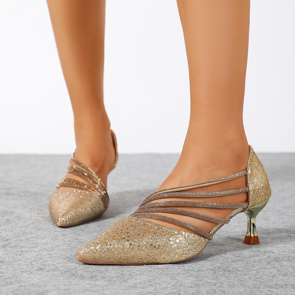 Fashion Women Glitter Modern Dance Fashion Shoes Ballroom Tango Latin Shoes Lightweight High Heel Sandals Luxury Ballroom Dance Shoes
