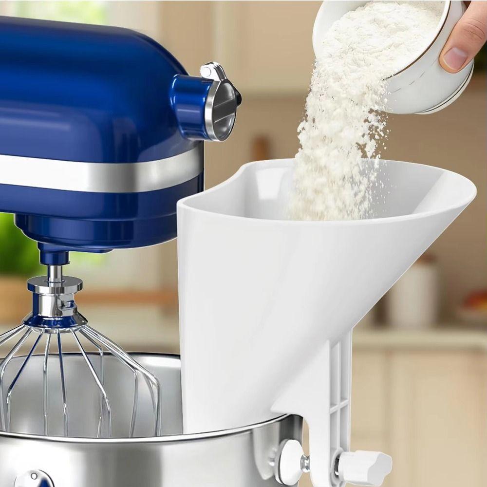 Spill-Proof Stand Mixer Flour Funnel Wide-Mouth Mixing Bowl Stand Mixer Funnel Replacement Part