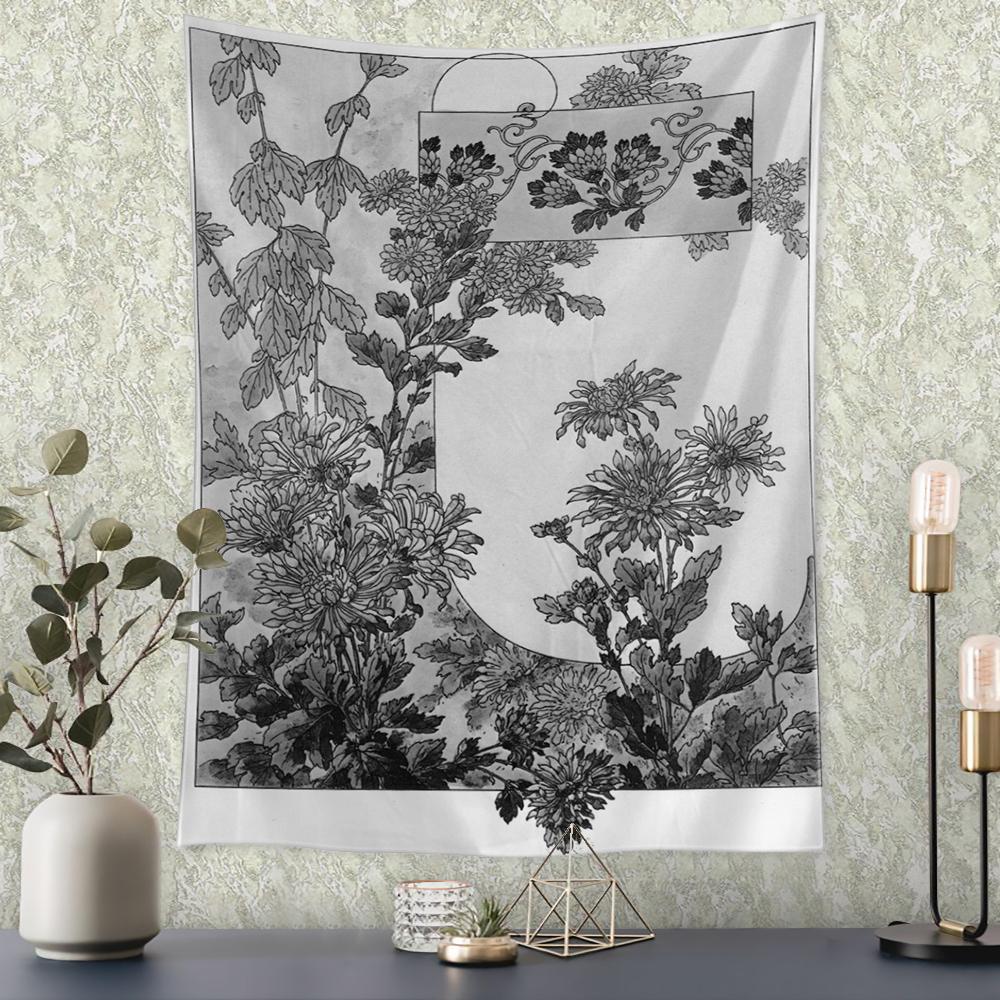 European Retro Floral Relief Painting Mural Wall Hanging Bohemian Home Print Background Cloth Art Room Decor Tapestry