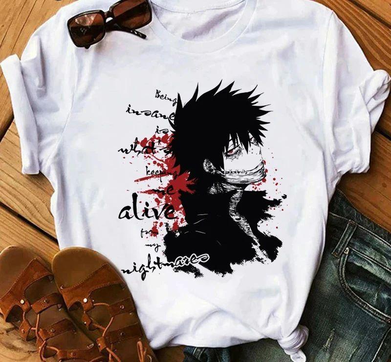 Japanese Anime My Hero Academia Graphic Fun Print T Shirt Fashion Women Retro Cotton T-shirt  Summer Loose Y2K Top T-Shirt