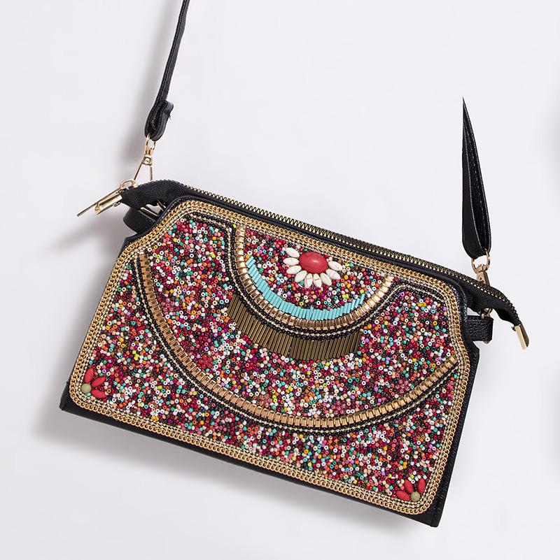 Bohemian Rice Pearl Shell Flower Crossbody Bag for Women - Travel & Photography Shoulder Bag
