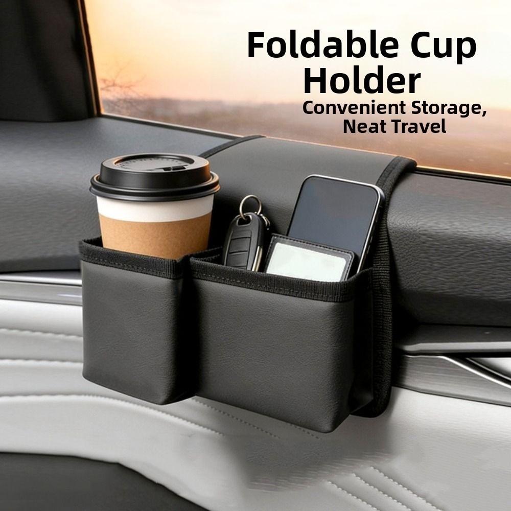 2 Pockets Vehicle Side Door Organizer Universal Car Armrest Cup Holder Car Phone Holder Sundries