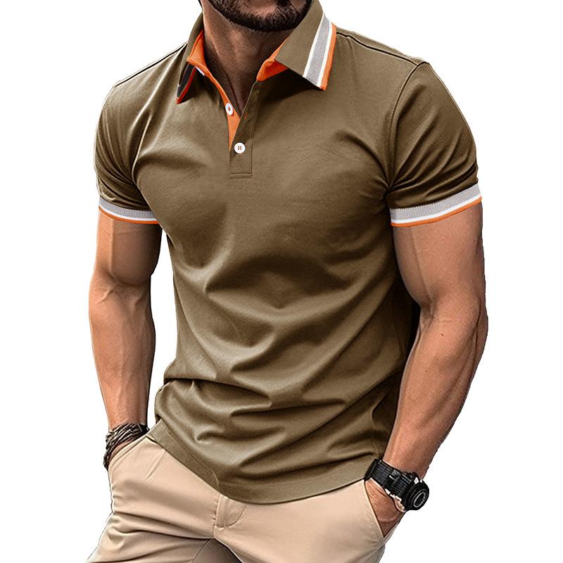 Polo deportivo para hombre, camisa informal de trabajo, manga corta, con cuello, entrenamiento, camisa de golf clásica que absorbe la humedad, polo básico ajustado para hombre