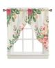 Valance Curtain Green Leaves Swag Kitchen Watercolor Botanical Living Room Bedroom Decorative Small Curtains Polyester With Rod Pocket Great Decor
