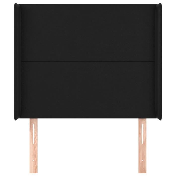VidaXL Tête de lit avec oreilles Noir 93x16x118-128 cm Similicuir3119378