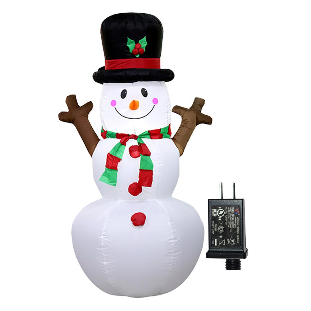 LED Inflatable Cute Air Blown Up Toy Illuminated Santa Claus Ornament Lighted Giant Model Ornament for Xmas Garden Party Decor