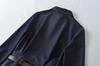 Women's Denim Belted Shirt Dress - Retro Lapel, Waist-Cinching, Hip-Hugging Short Skirt for Autumn/Winter