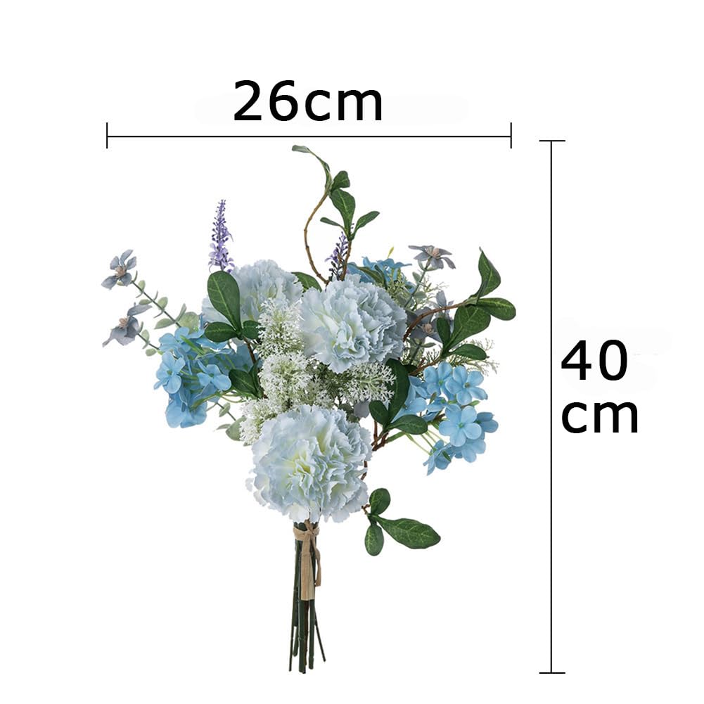 WillingYou Artificial Flowers Room Interior Bouquet Dried Flower Style Wedding Party After Party Photo Shoot Day Gift Natural Feeling Large Blue White