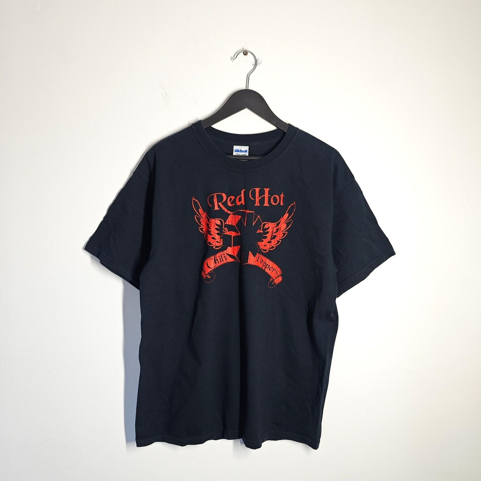 Red Hot Chilli Peppers T-Shirt Black Mens Large Gildan Graphic Print Band Tee XL