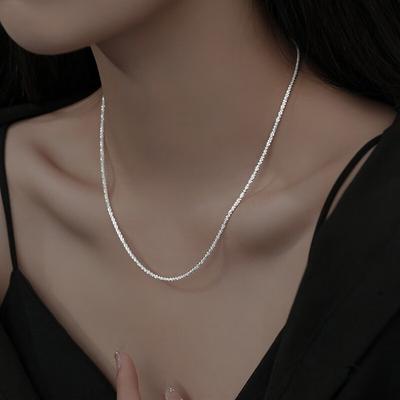 S925 Sterling Silver Necklace Flash Extended Sweater Chain Fashion Cauliflower Necklace