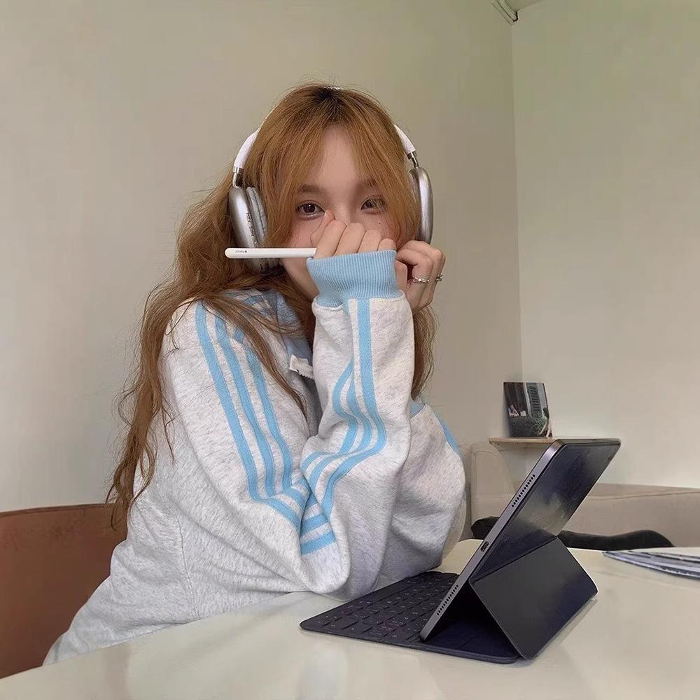 Damen Frühling/Herbst Laufanzug - Reiner Baumwoll- & Milchseidenstoff, Reißverschlussjacke & Hose im koreanischen Stil