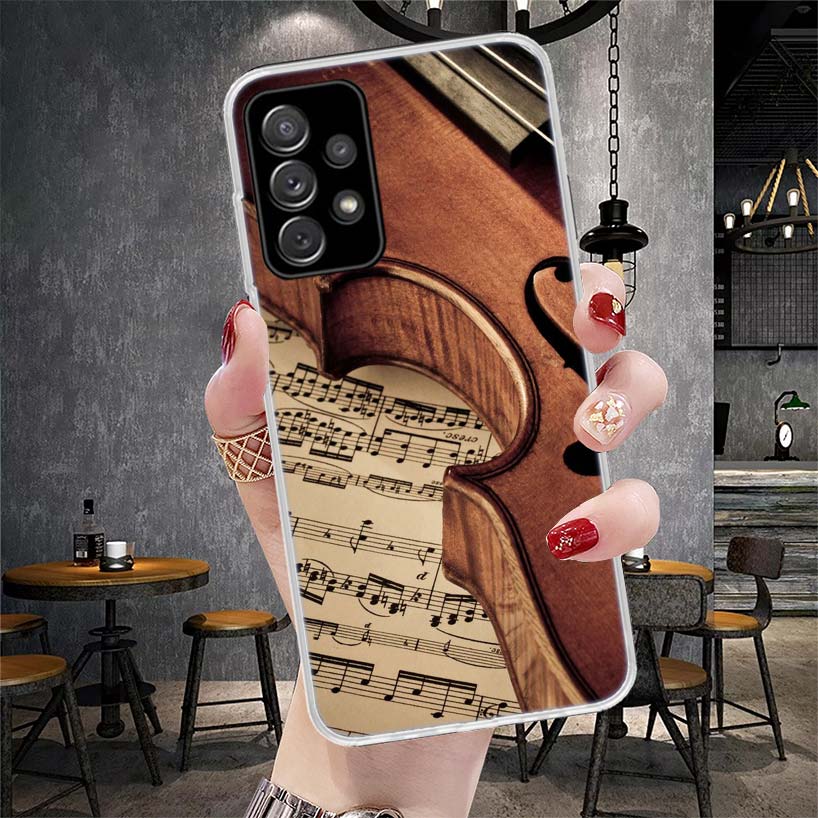 Music Violin Phone Case For Samsung Galaxy A13 A14 A15 A16 A17 A53 A54 A55 A56 A57 A33 A34 A35 A36 A37 A23 A24 A25 A26 Galaxy A1
