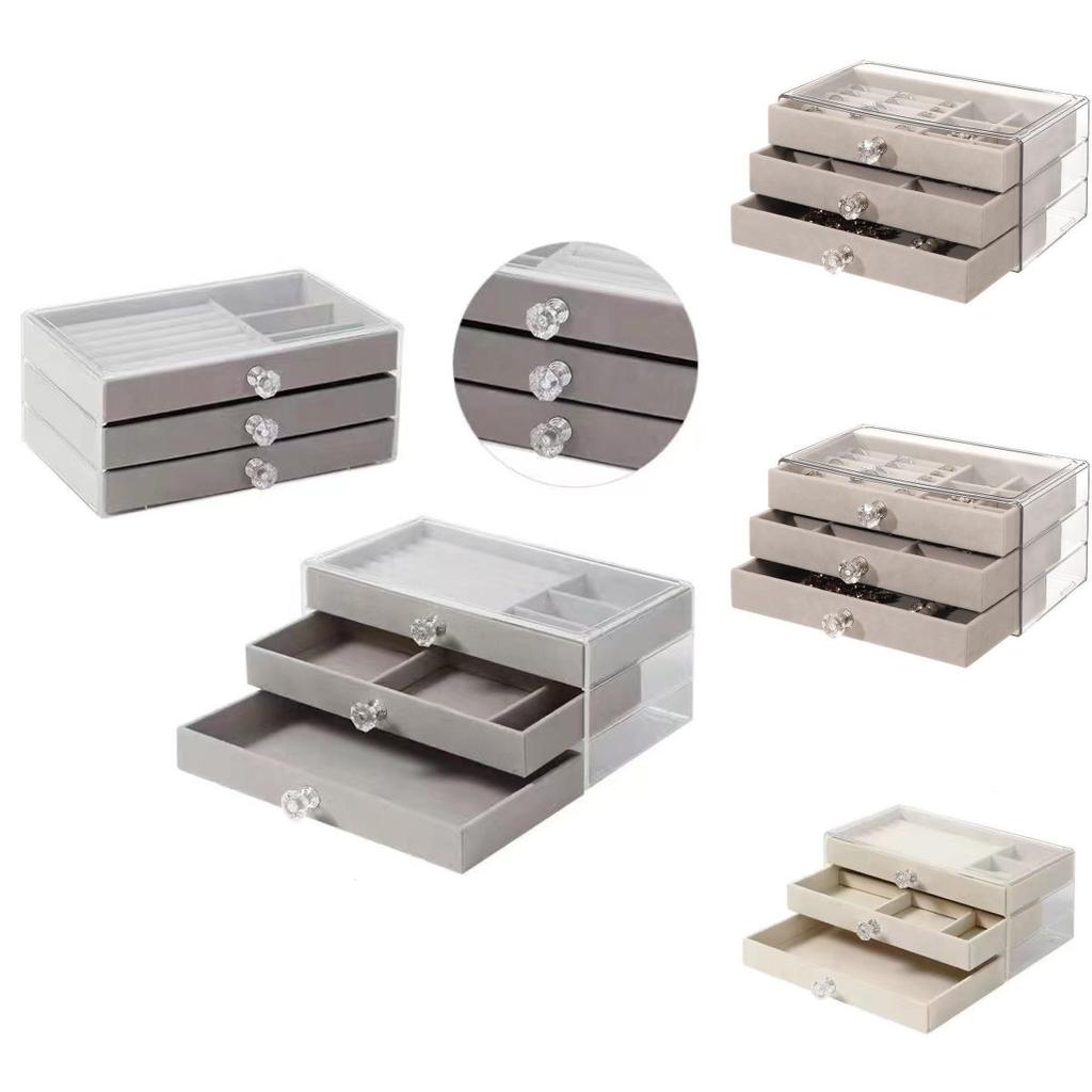 Jewelry Organizer Box With Dividers For Makeup And Accessories Storage For Home Office Use