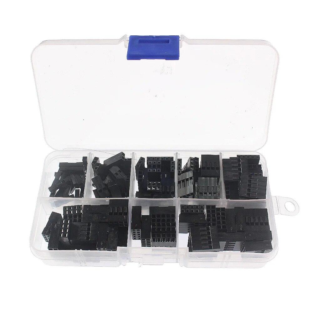 140PCS 1P 2P 3P 4P 5P Dupont Connectors Assorted Kit, 2.54mm Pitch Female Terminal Connector, DIY Dupont Terminal Connector Kit