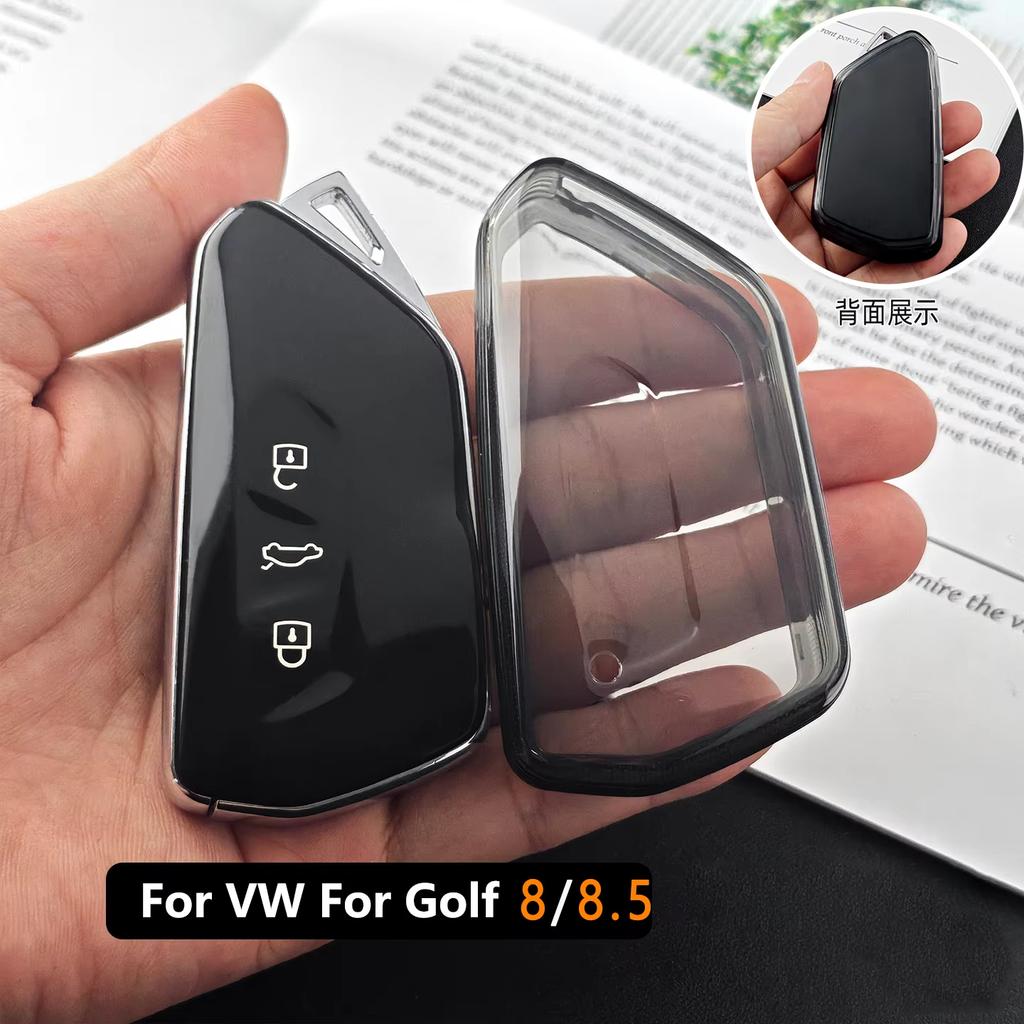 Transparent Black Tpu For Vw Golf 8 Id4 Cupra Formentor Tarraco Mk7 Gti Mk8 Octavia 4 Seat Leon Mk4 Car Key Case Cover Fob Bag