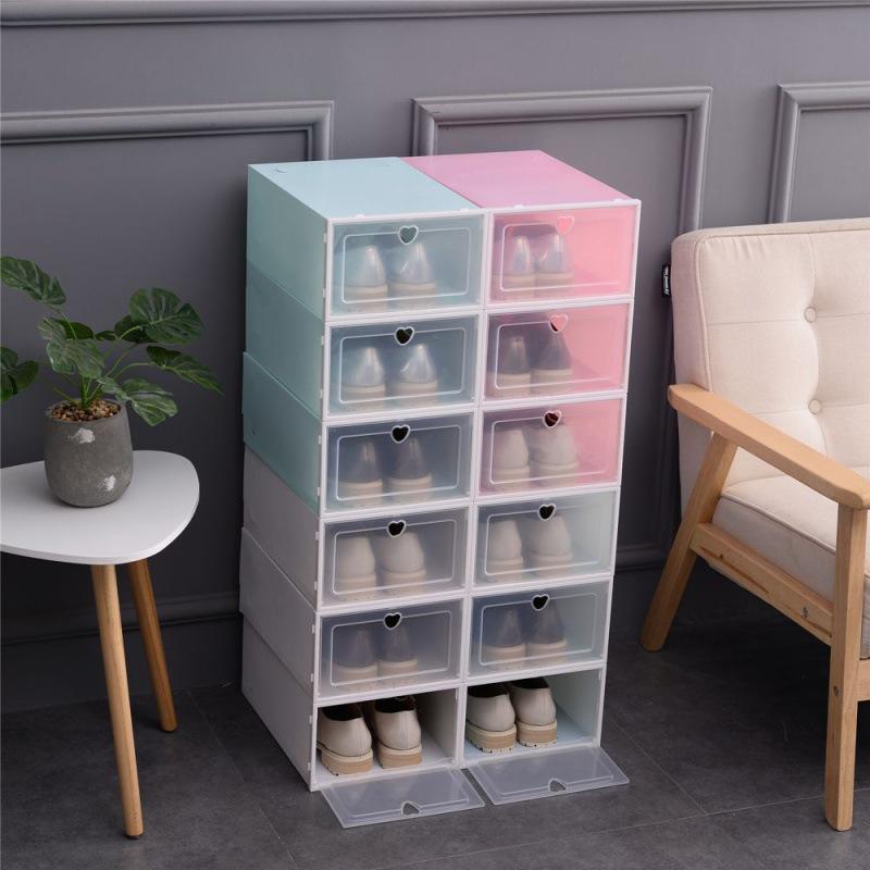 Multi-Color Flip-Top Shoe Storage Box - Dustproof & Moisture-Proof, Stackable PP Plastic Shoe Rack